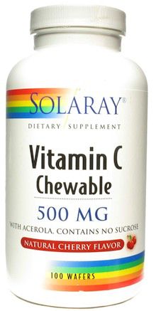 Solaray Vitamina C 500mg 100 masticables cereza solaray_vitamina_c_500mg_100_masticables_cereza