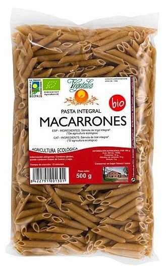 Vegetalia Macarrones Integrales Bio 500g Vegetalia Macarrones Integrales Bio 500g