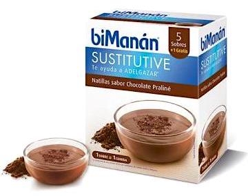 Bimanan Natillas Sustitutivas Chocalate Praline 6 sobres