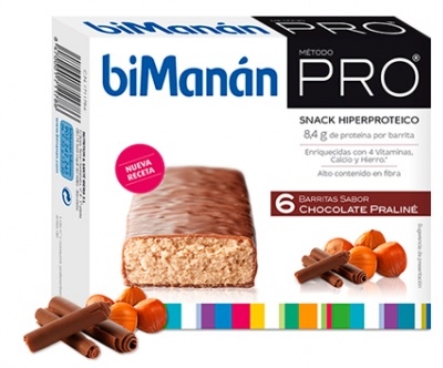 Bimanan Pro Barritas Sabor Chocolate Praline 6 unidades