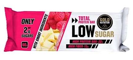 Gold Nutrition Total Protein Low Sugar Sabor Chocolate blanco - Frambuesa 10 barritas