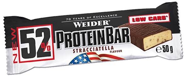Weider Protein 52% Barritas Sabor Stracciatela. Caja de 24 unidades