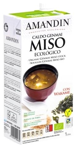 Amandin Caldo Genmai Miso Eco 1 litro Amandin Caldo Genmai Miso Eco 1 litro