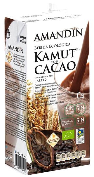 Amandin Bebida de Kamut con Cacao Eco 1 litro x 6 bicks Amandin Bebida de Kamut con Cacao Eco 1 litro x 6 bicks