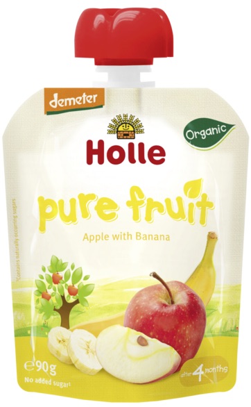 Holle Smoothie de manzana y plátano +4 meses bio 90g