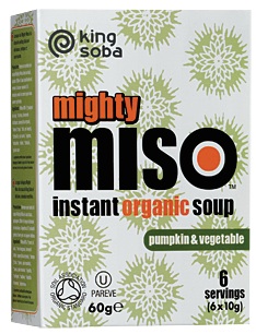 King Soba Sopa de miso con calabaza y verduras sin gluten bio 6x10g King Soba Sopa de miso con calabaza y verduras sin gluten bio 6x10g