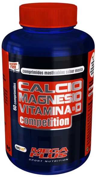 Mega Plus calcio magnesio vitamina D Competition 60 comprimidos masticables